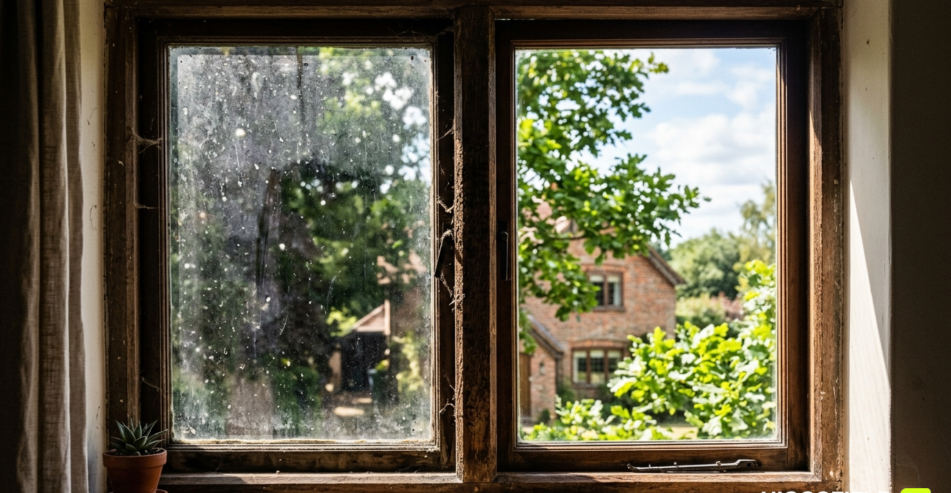 Spur & Sparkle professional carefully cleaning windows in El Paso, Texas